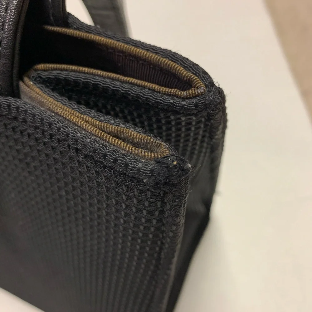 Womens Donald Pliner Black Satchel Leather/fabric Bag